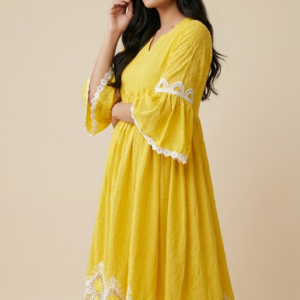Sunflower Yellow Swiss Dot Frock