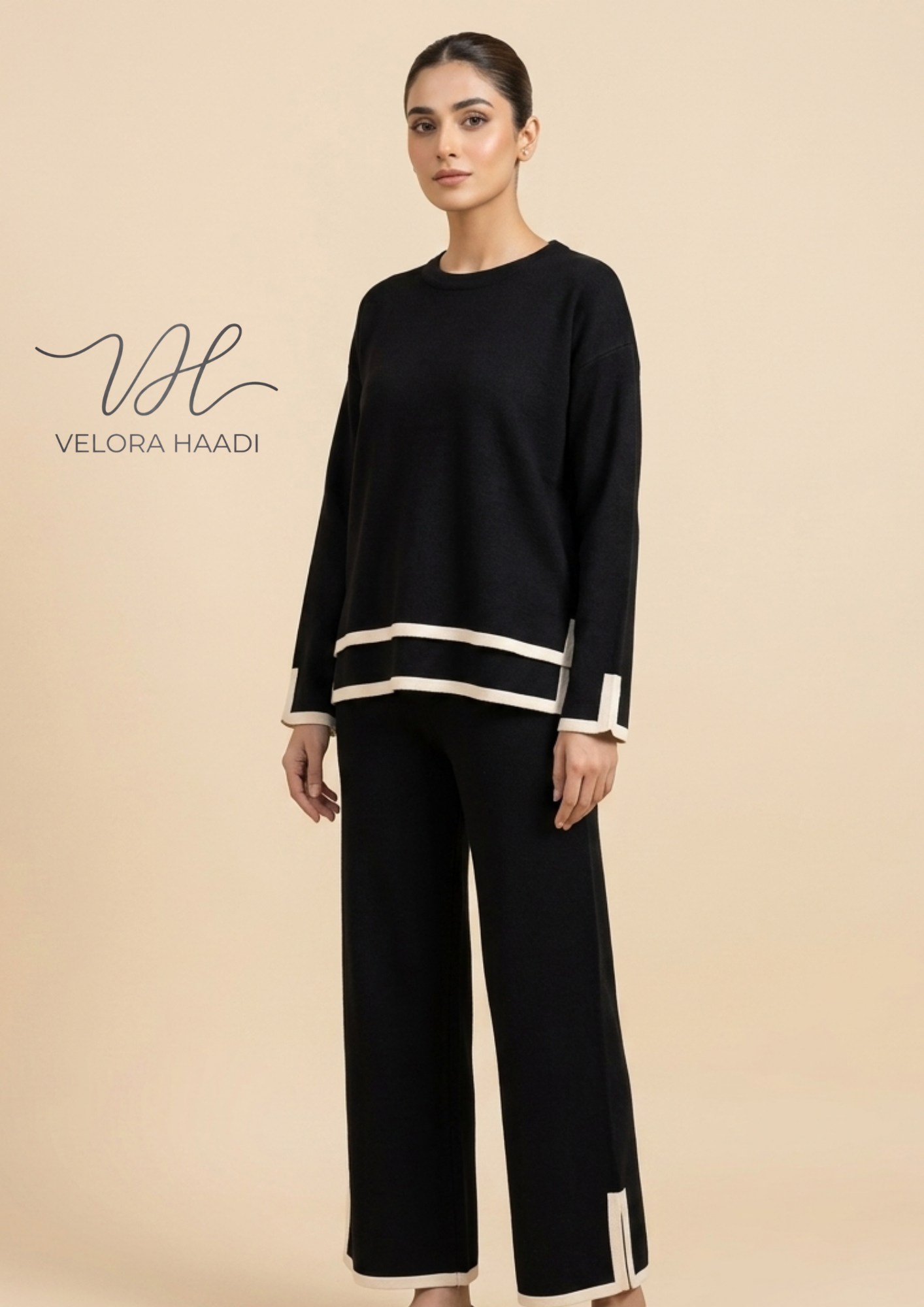 Premium Knit Lounge Co-Ord Set with Contrast Trim