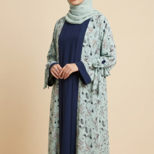 Midnight Floral Garden Abaya Set