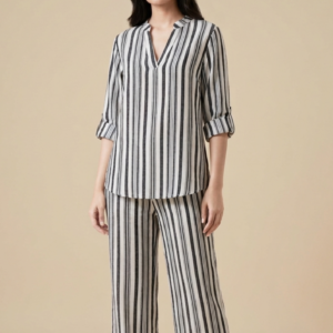 Premium Linen Striped PJ Set