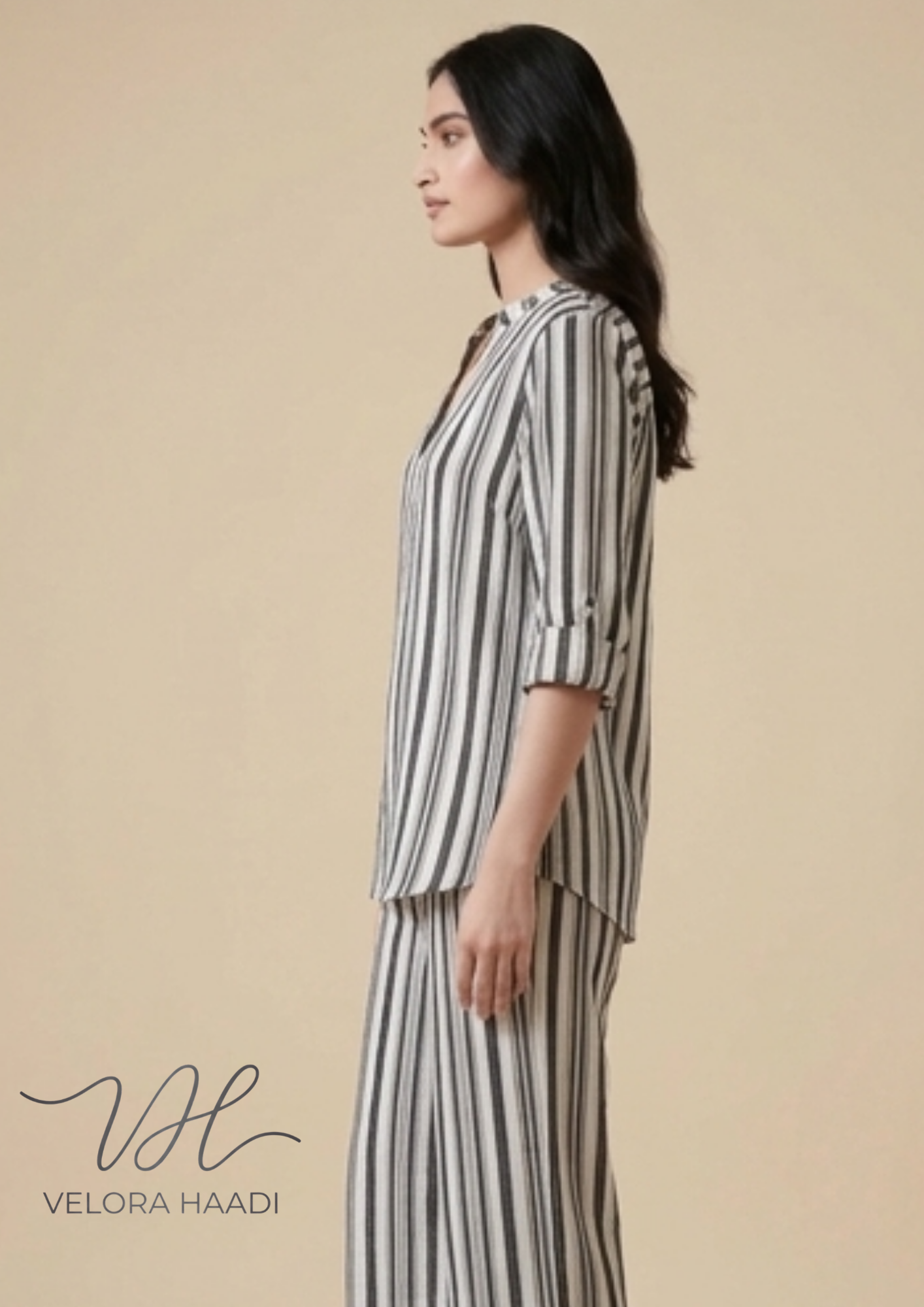 Premium Linen Striped PJ Set - Image 4