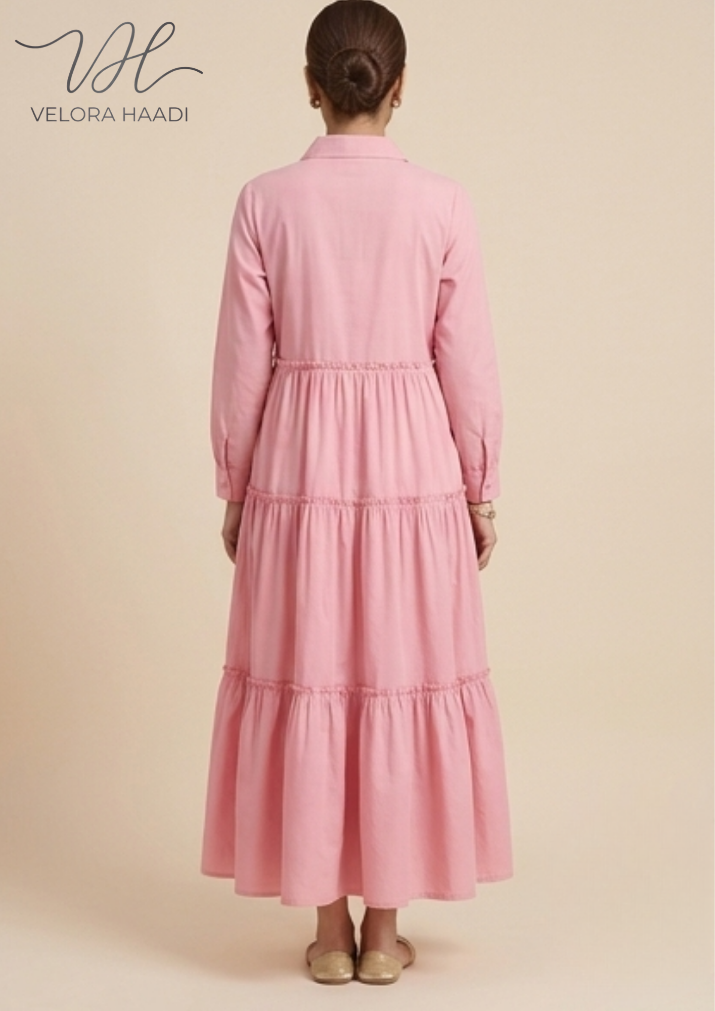 Soft Pink Tiered Maxi Dress - Image 4
