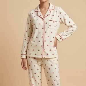 Cherry Print Classic Pajama Set