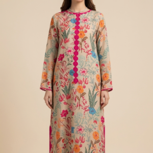 Beige Meadow Floral Kurta