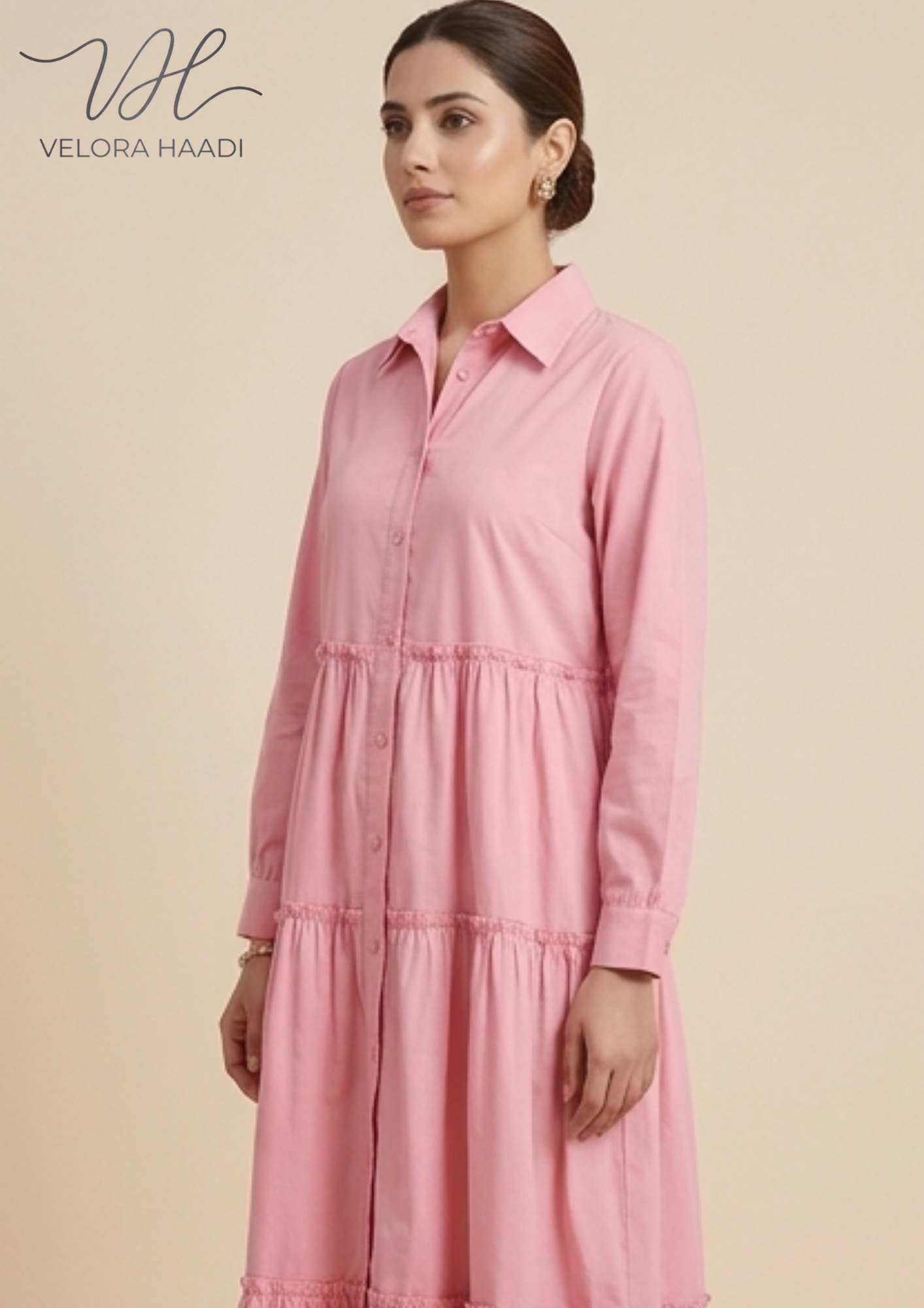 Soft Pink Tiered Maxi Dress - Image 3
