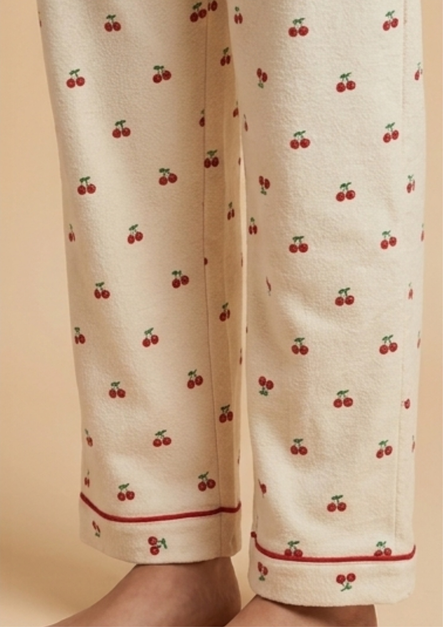 Cherry Print Classic Pajama Set - Image 2