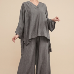 Slate Grey Crinkle Co-ord Set